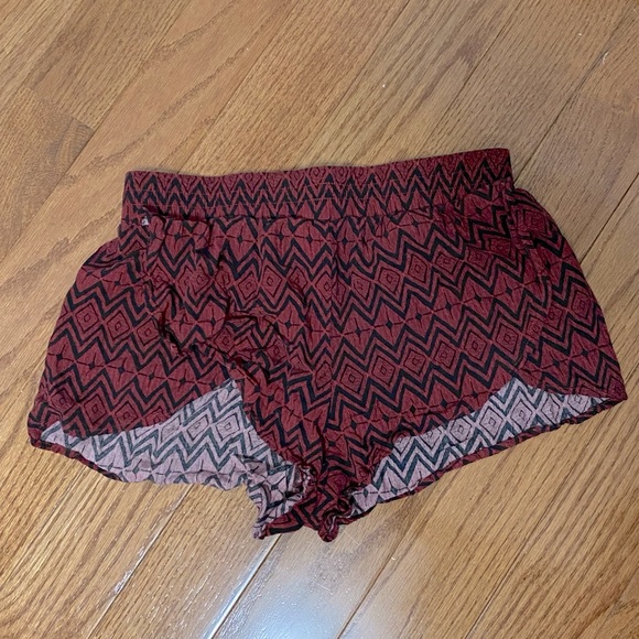 Red Flowy Forever 21 Aztec Pattern Shorts - Picture 2 of 6